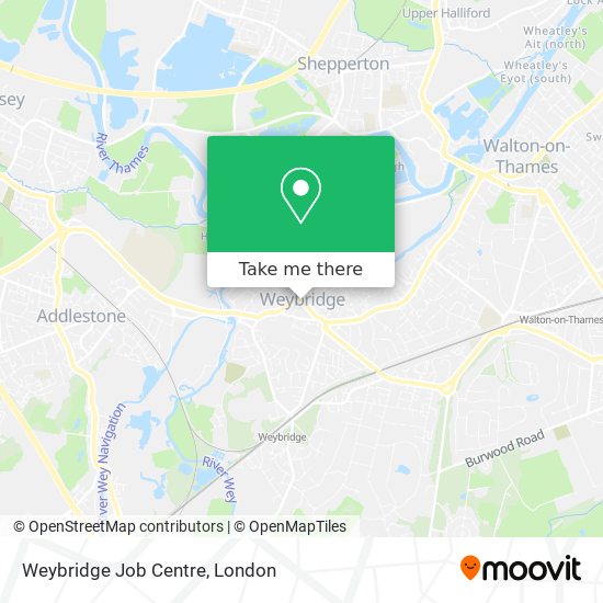 Weybridge Job Centre map