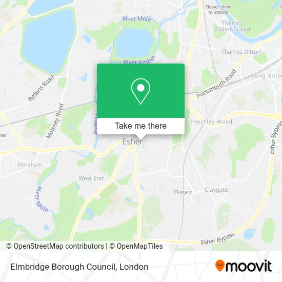 Elmbridge Postcode Map How to Get to Elmbridge Borough Council by Bus or Train?