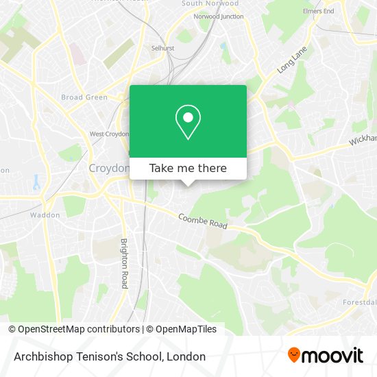 Archbishop Tenison's School map