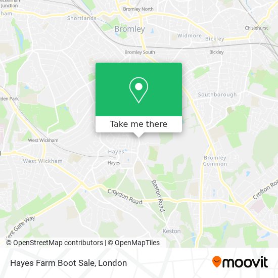 Hayes Farm Boot Sale map