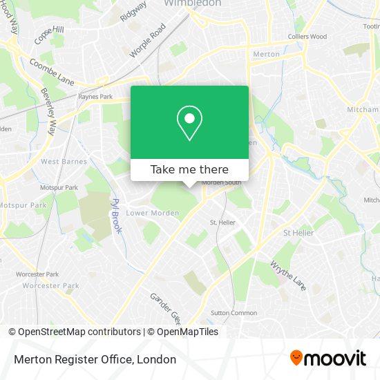 Merton Register Office map
