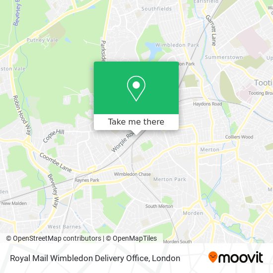 Royal Mail Wimbledon Delivery Office map