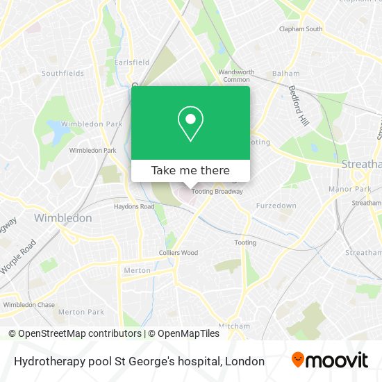 Hydrotherapy pool St George's hospital map