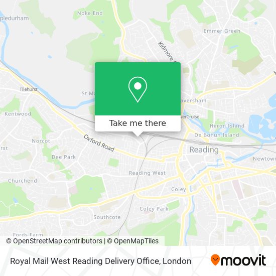 Royal Mail West Reading Delivery Office map