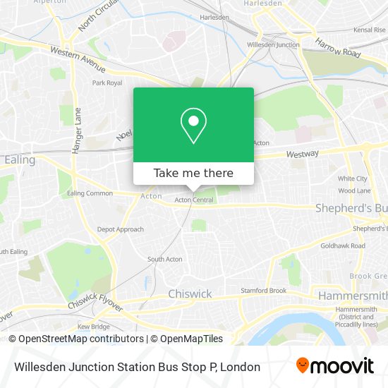 Willesden Junction Station Bus Stop P map