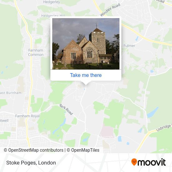 How to get to Stoke Poges in South Bucks by bus or train?