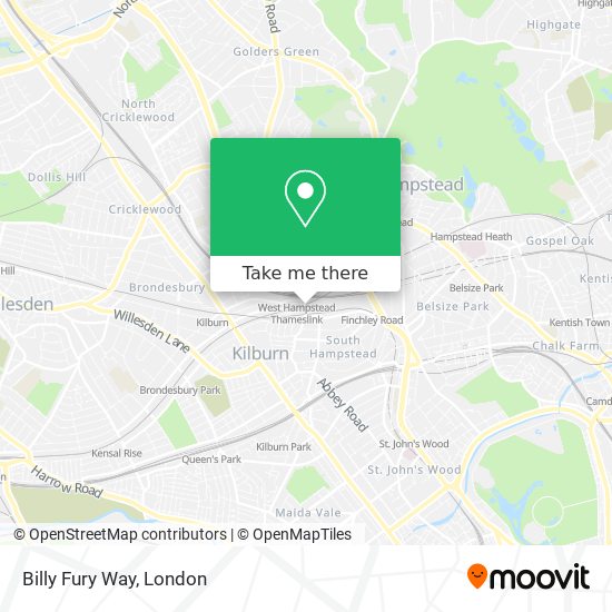 Billy Fury Way map