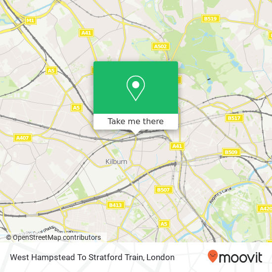 West Hampstead To Stratford Train map