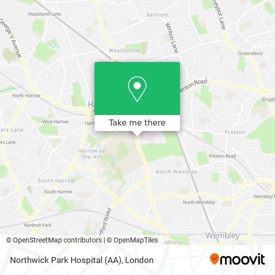 Northwick Park Hospital (AA) map