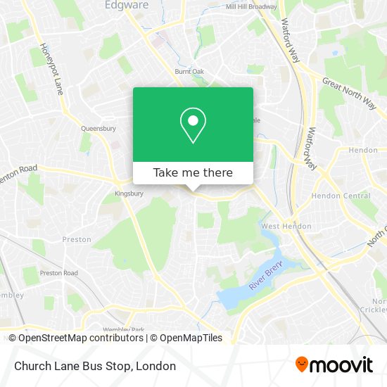 Church Lane Bus Stop map