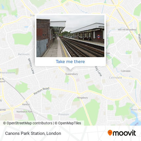 Canons Park Station map