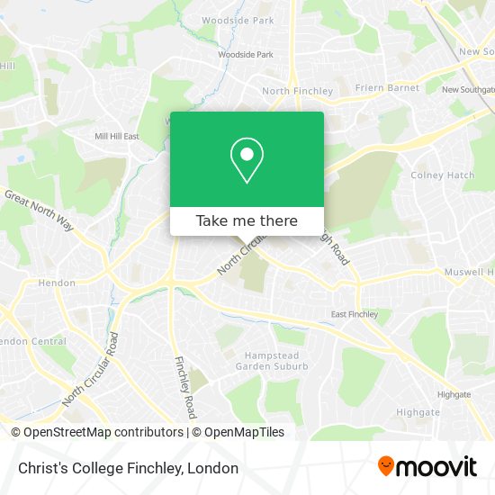 Christ's College Finchley map