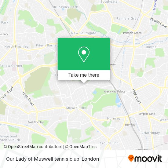 Our Lady of Muswell tennis club map