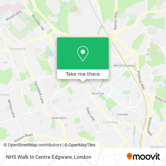 NHS Walk In Centre Edgware map