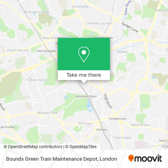Bounds Green Train Maintenance Depot map