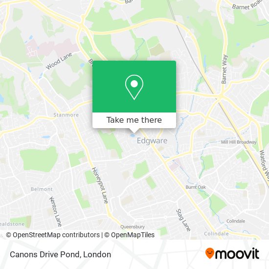 Canons Drive Pond map