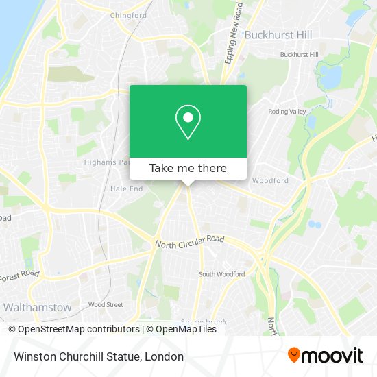 Winston Churchill Statue map