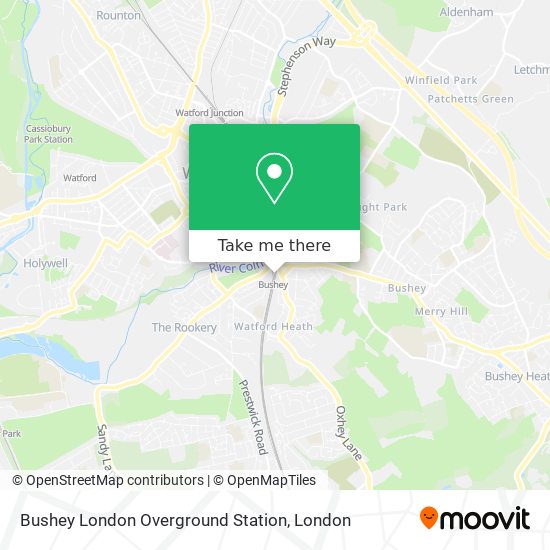 Bushey London Overground Station map