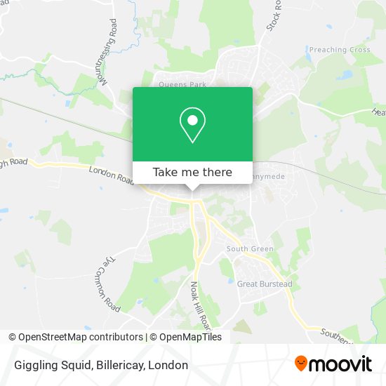 Giggling Squid, Billericay map