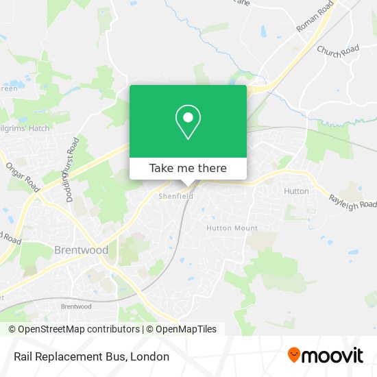 Rail Replacement Bus map