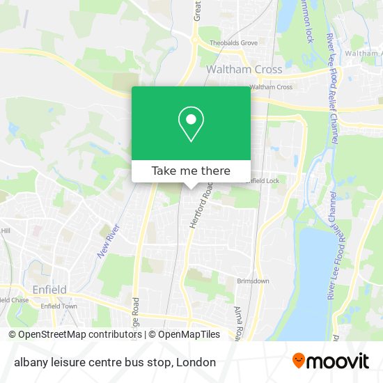 albany leisure centre bus stop map