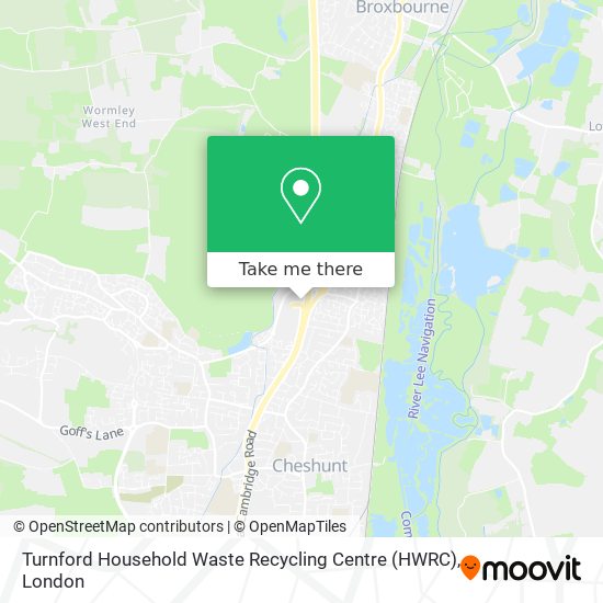 Turnford Household Waste Recycling Centre (HWRC) map