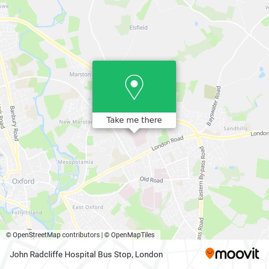 John Radcliffe Hospital Bus Stop map
