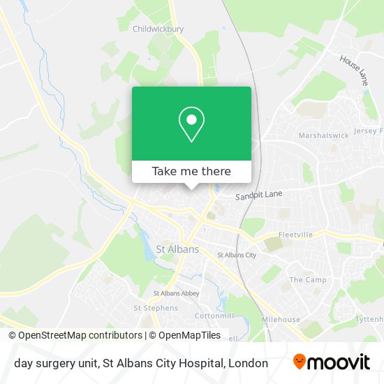 day surgery unit, St Albans City Hospital map