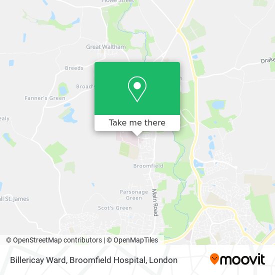 Billericay Ward, Broomfield Hospital map