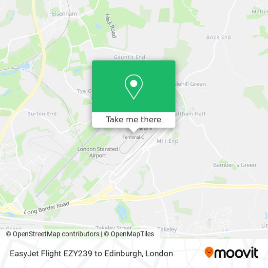 EasyJet Flight EZY239 to Edinburgh map