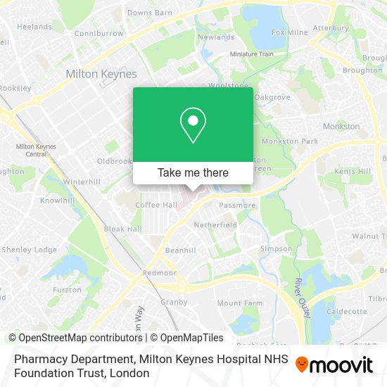 How to get to Pharmacy Department, Milton Keynes Hospital NHS