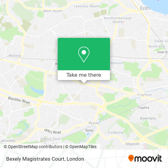 Bexely Magistrates Court map