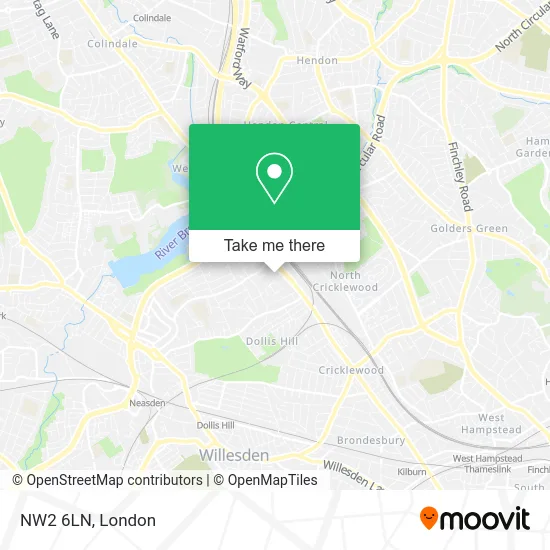 NW2 6LN map