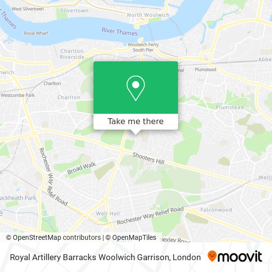 Royal Artillery Barracks Woolwich Garrison map