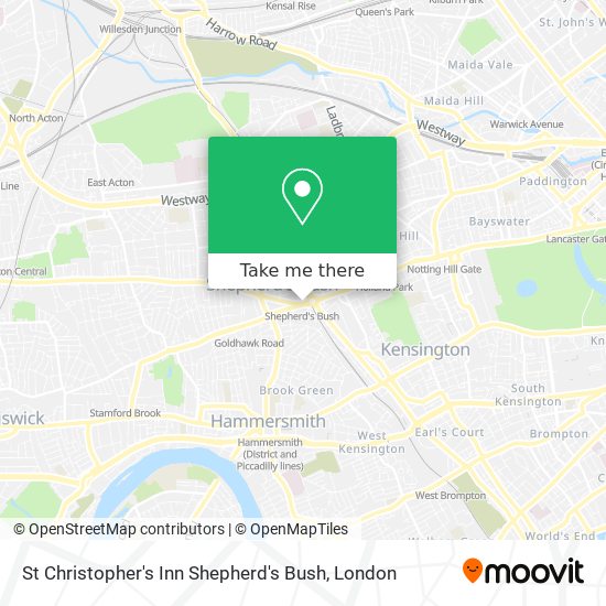 St Christopher's Inn Shepherd's Bush map