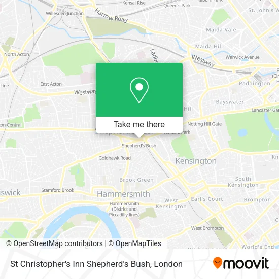 St Christopher's Inn Shepherd's Bush map