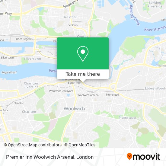 Premier Inn Woolwich Arsenal map