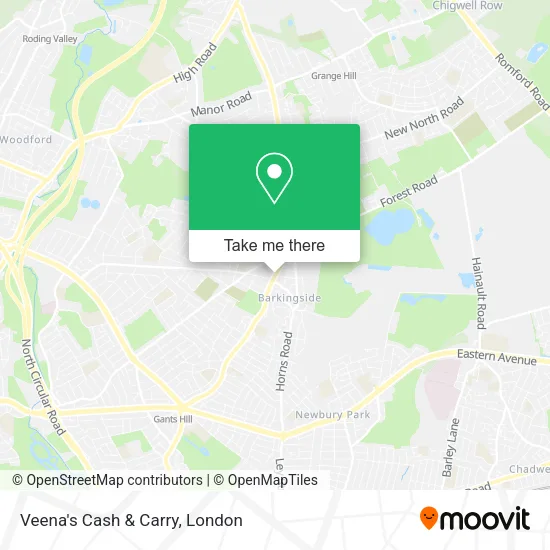 Veena's Cash & Carry map