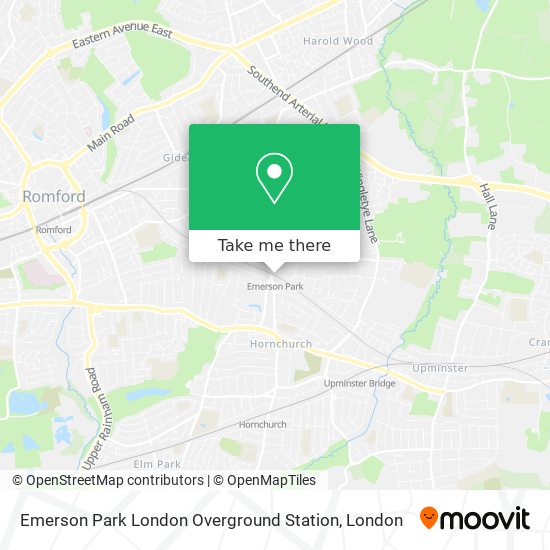 Emerson Park London Overground Station map