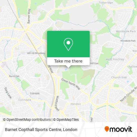 Barnet Copthall Sports Centre map