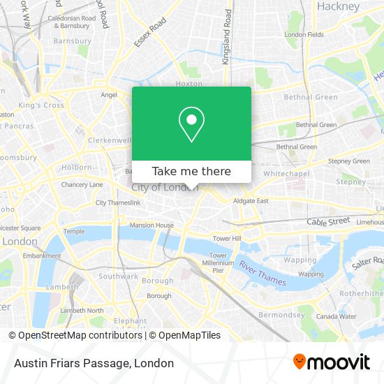 Austin Friars Passage map