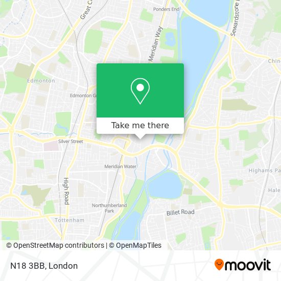 N18 3BB map