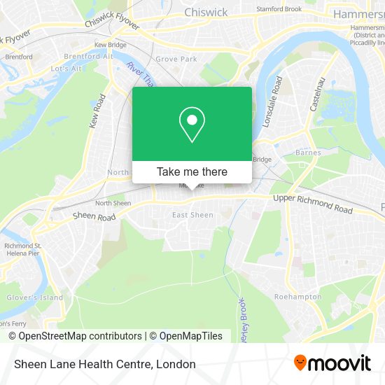 How to get to Sheen Lane Health Centre in East Sheen by train, bus or Tube?