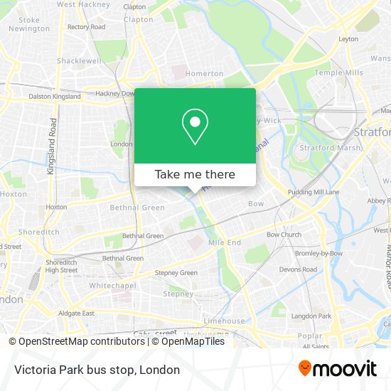 Victoria Park bus stop map