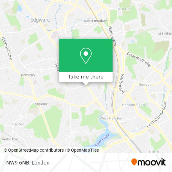 NW9 6NB map