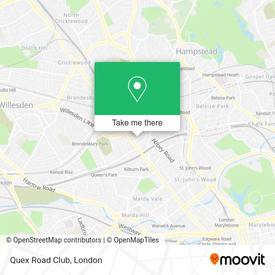 Quex Road Club map