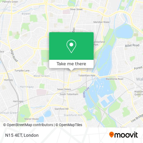 N15 4ET map