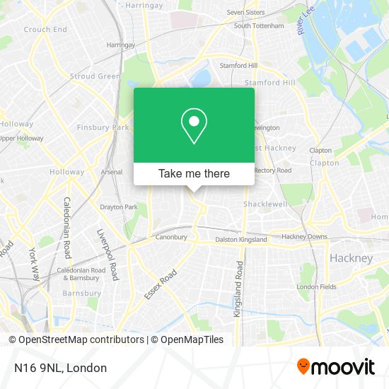 N16 9NL map