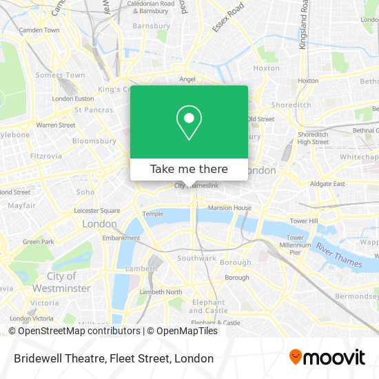 Bridewell Theatre, Fleet Street map