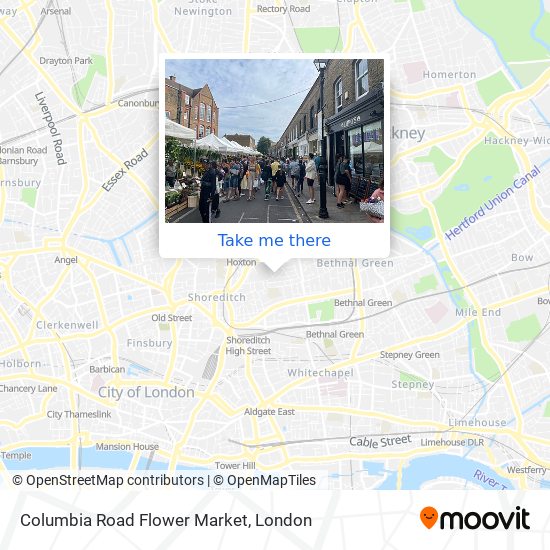 Columbia Road Flower Market map